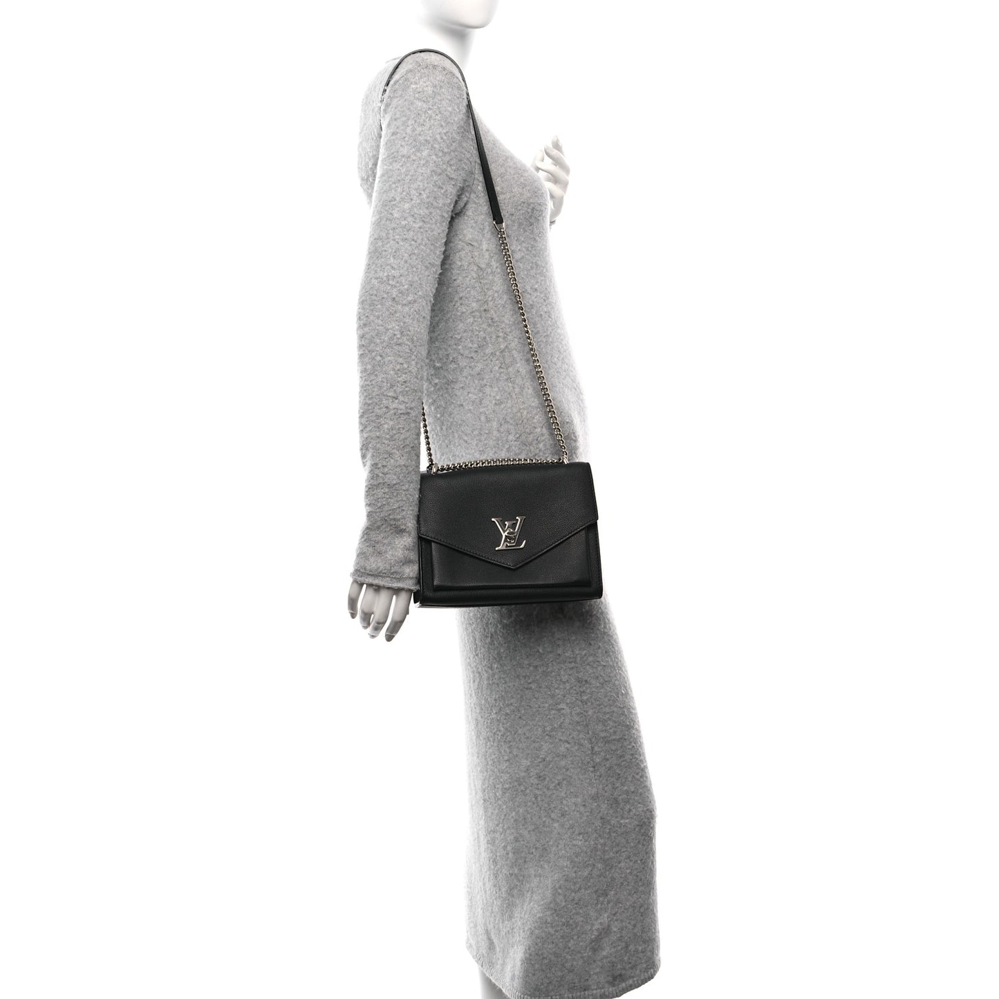 Soft Calfskin My Lockme Chain Bag BB Black