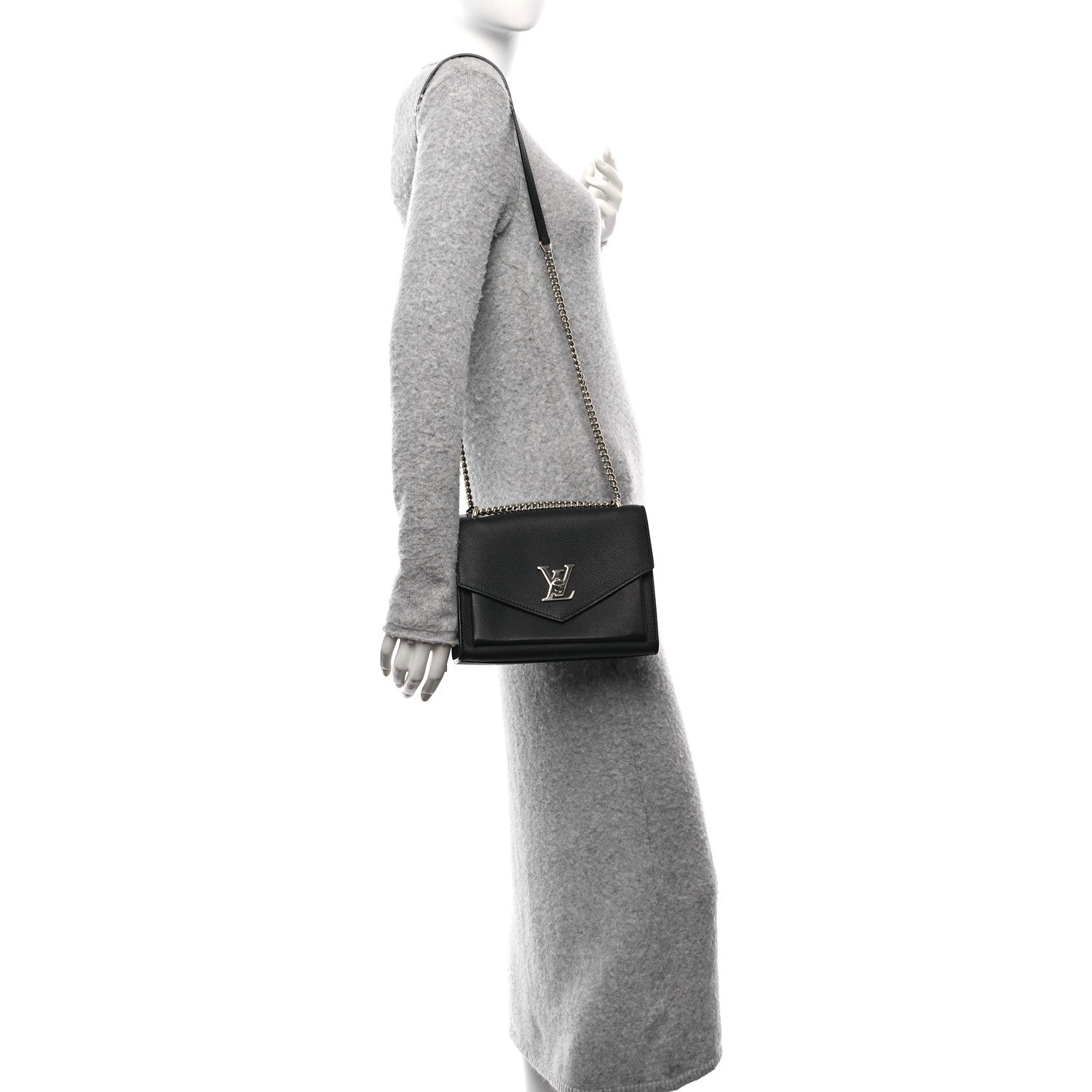 Louis Vuitton Soft Calfskin My Lockme Chain Bag BB Black 2 of 10