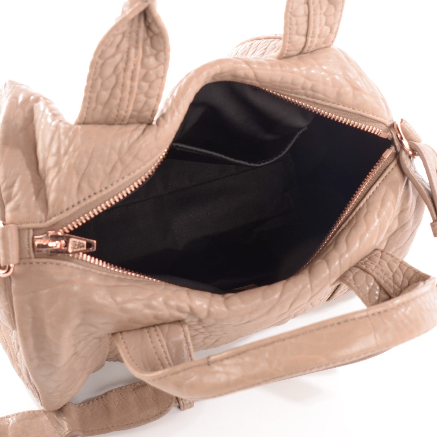 Alexander Wang Pebbled Lambskin Rocco Latte Rose Gold Hardware 6 of 9