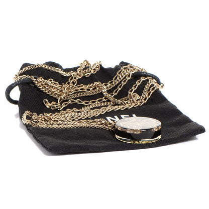 Chanel Crystal Resin Butterfly CC Pendant Necklace Black Gold 5 of 5