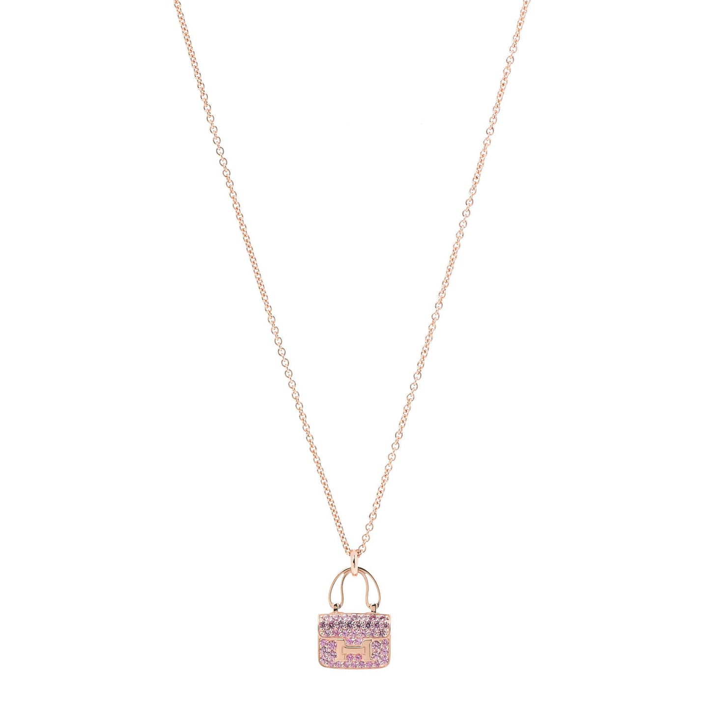 18K Rose Gold Pink Sapphire Constance Amulettes Pendant Necklace