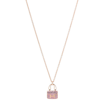 Hermes 18K Rose Gold Pink Sapphire Constance Amulettes Pendant Necklace 1 of 6