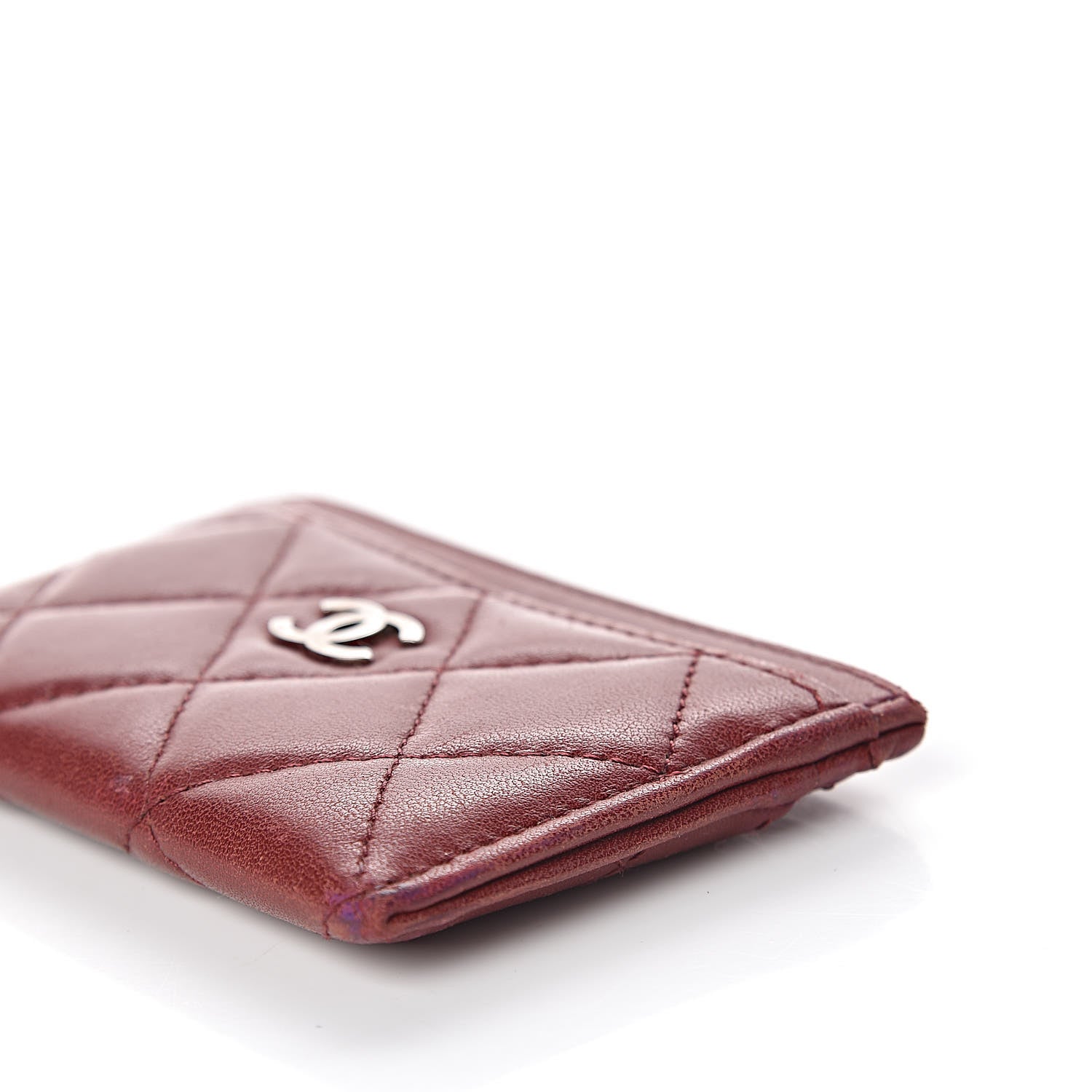 Chanel Lambskin Quilted Card Holder Burgundy 10 of 13