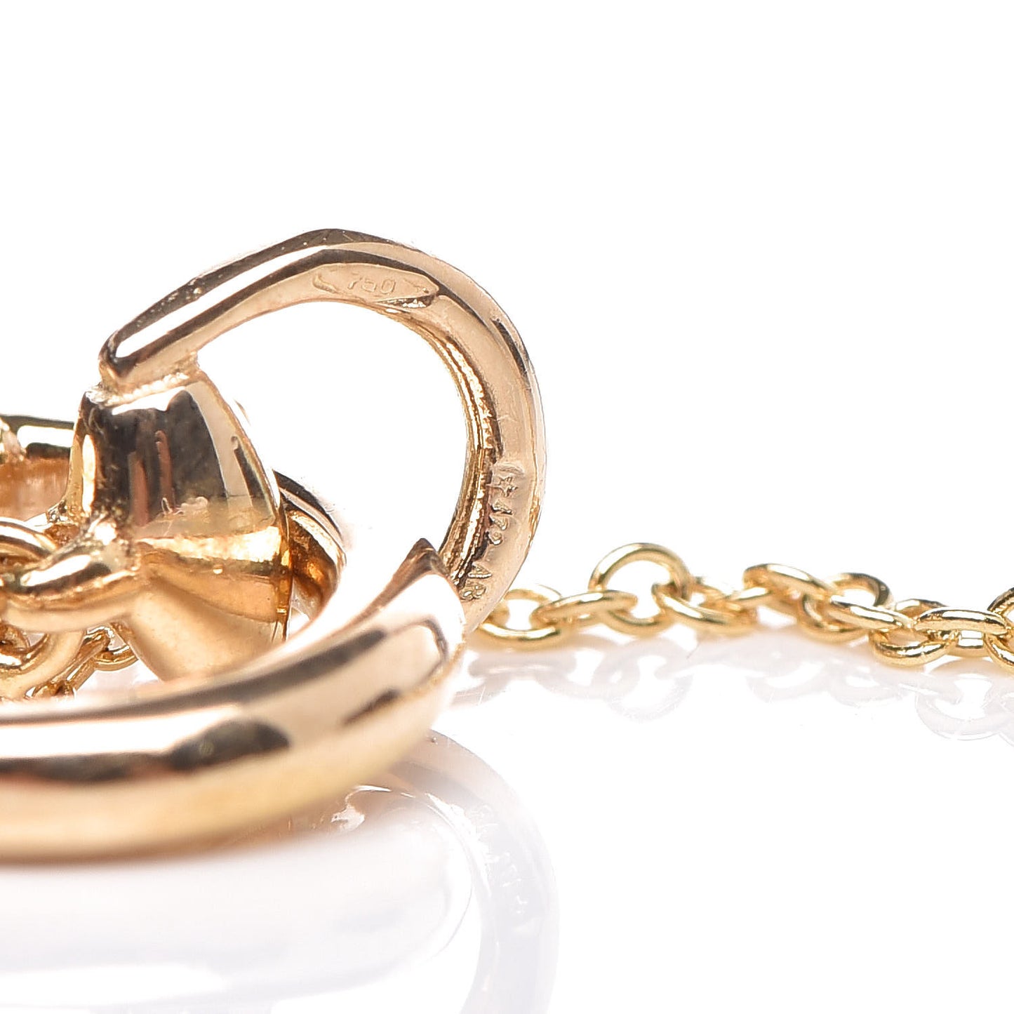 18K Yellow Gold Multi Horsebit Pendant Necklace