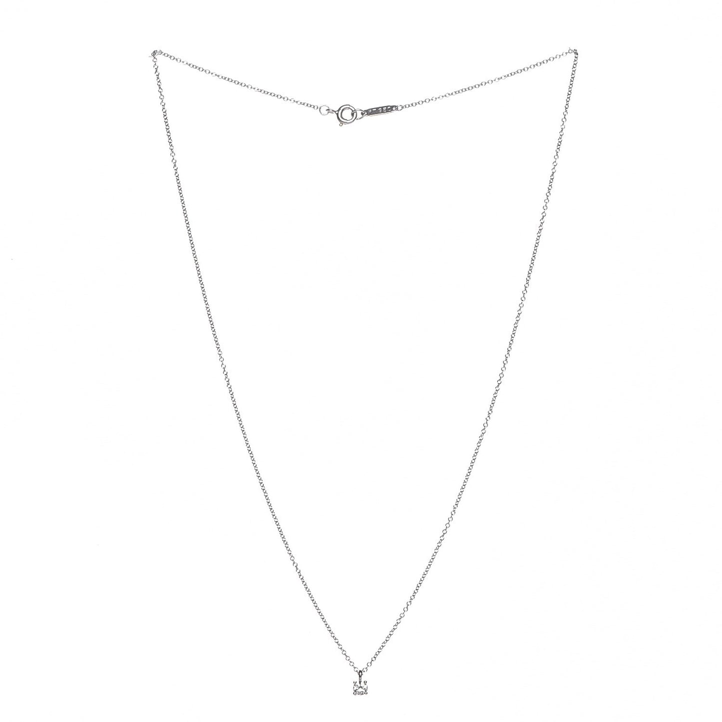 Platinum Diamond .17ct Solitaire Pendant Necklace