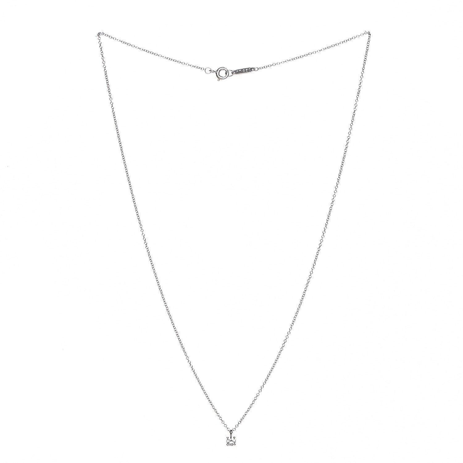 Tiffany Platinum Diamond .17ct Solitaire Pendant Necklace 4 of 12