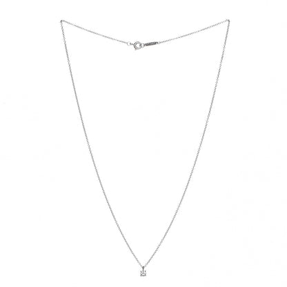 Tiffany Platinum Diamond .17ct Solitaire Pendant Necklace 4 of 12