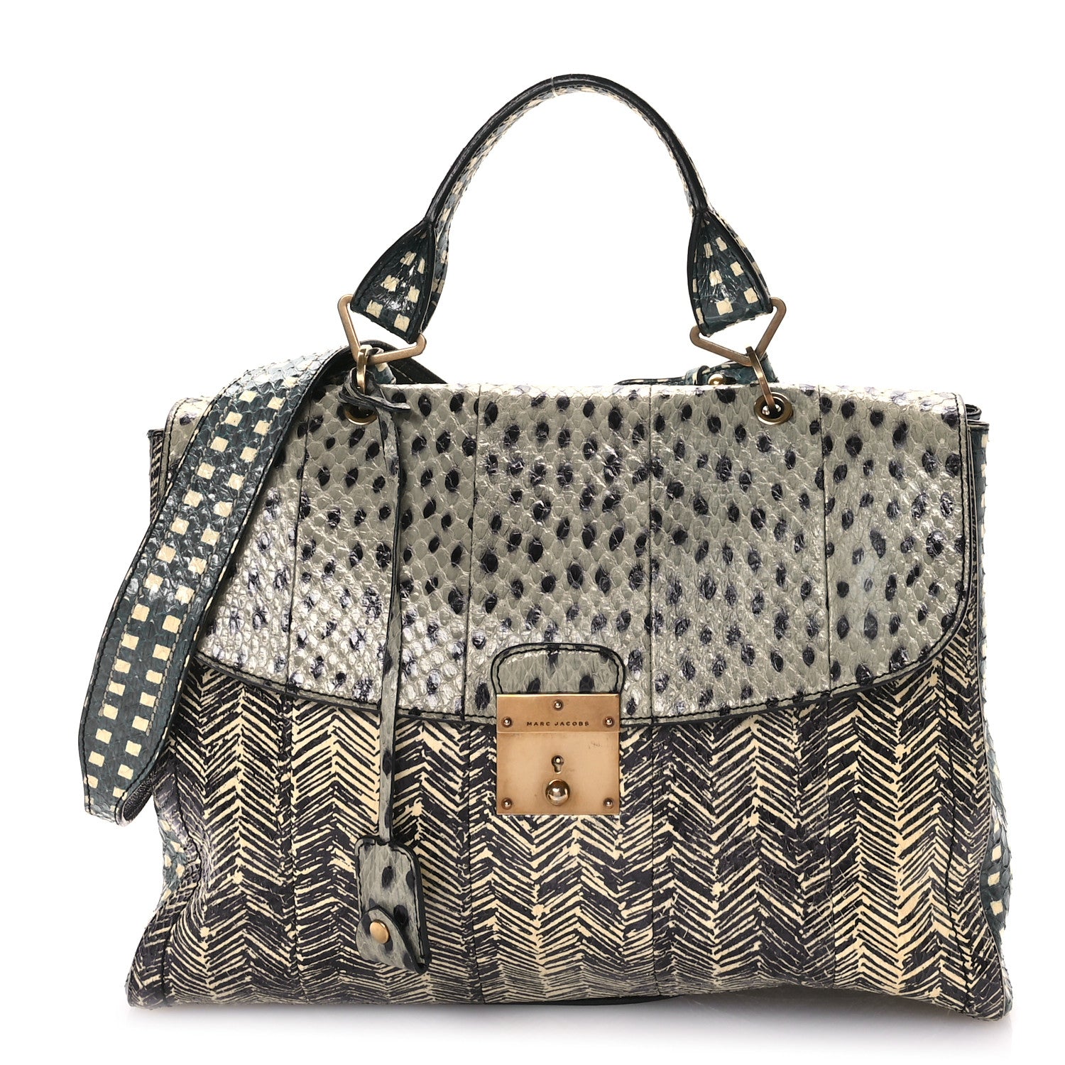 Marc Jacobs Calfskin Snakeskin Animal Print 1984 Bag Cloud Atlantic 1 of 13