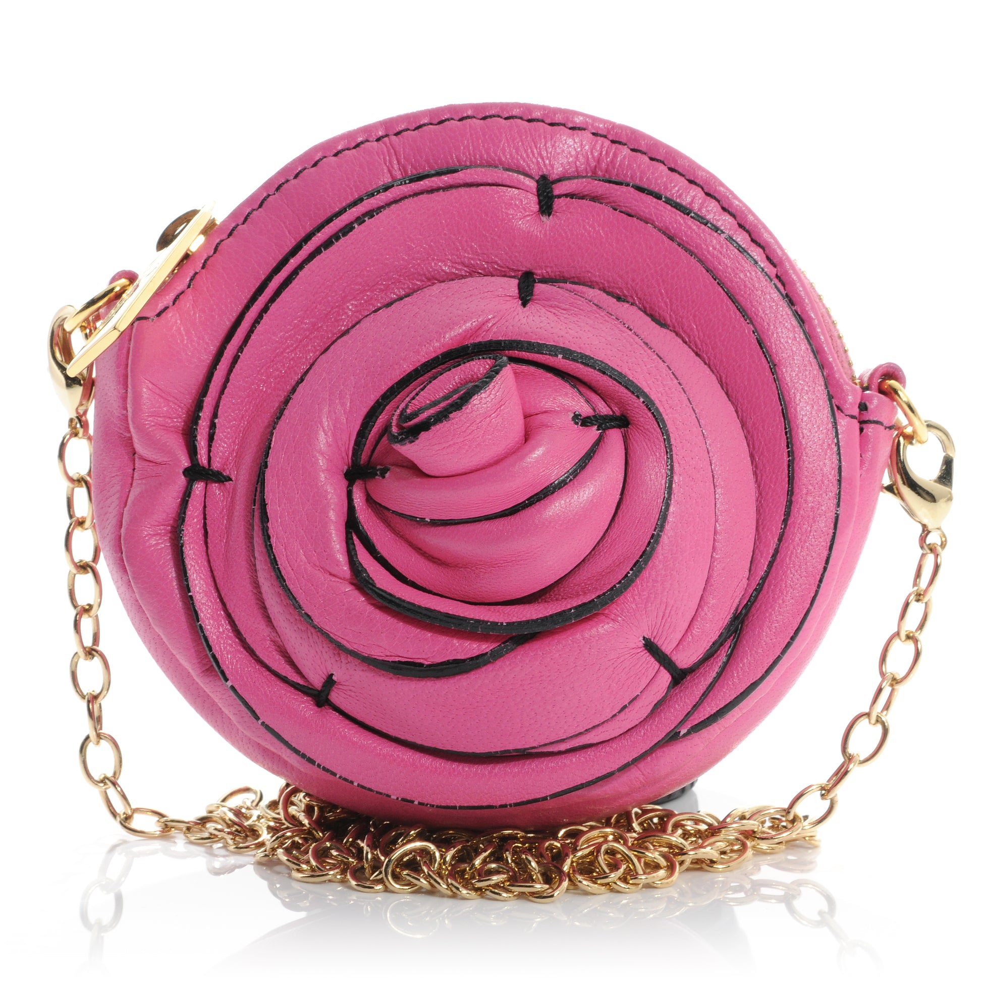 Valentino Garavani Leather Rosette Small Chain Strap Bag Pink 1 of 6
