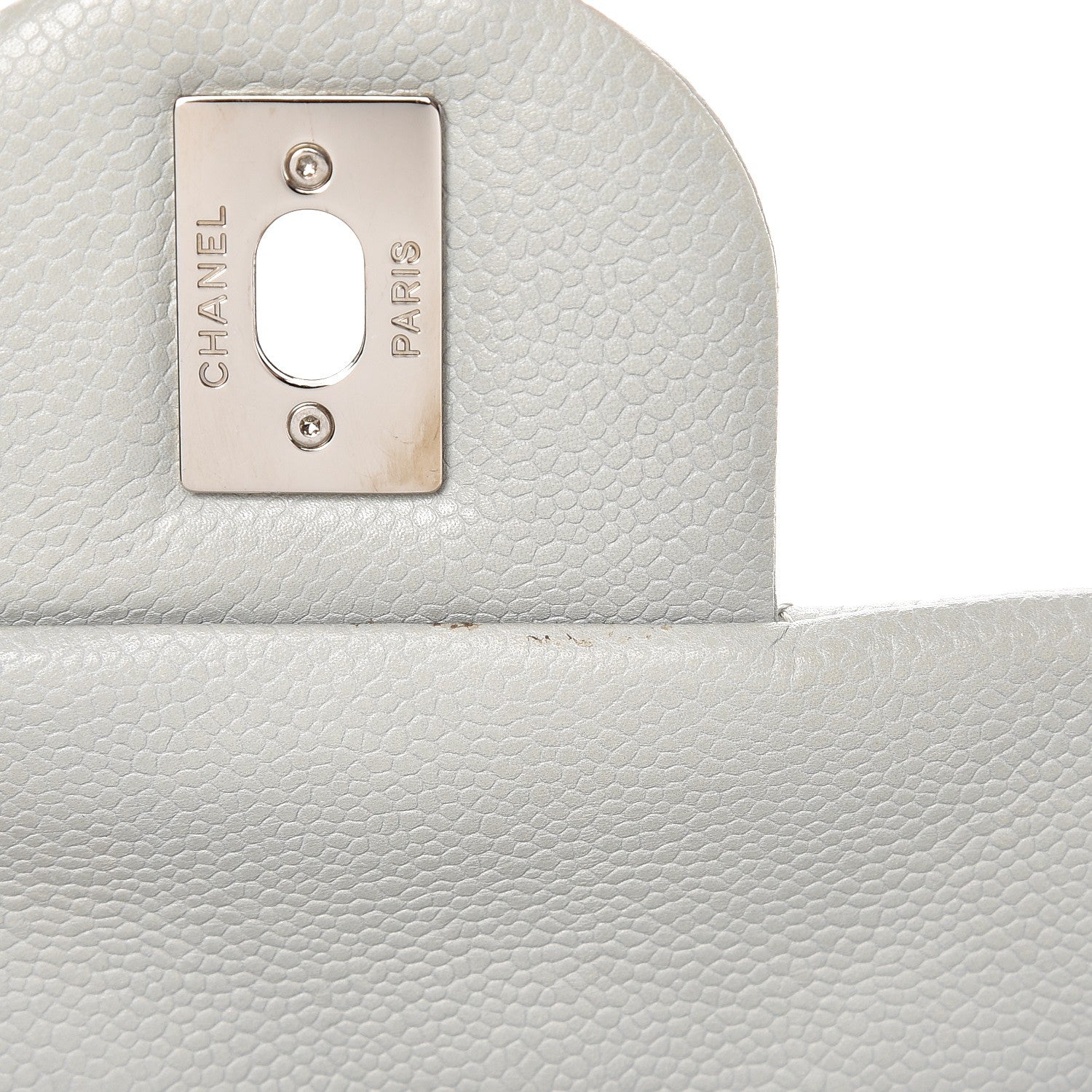 Chanel Caviar Quilted Maxi Single Flap Light Grey 10 of 12