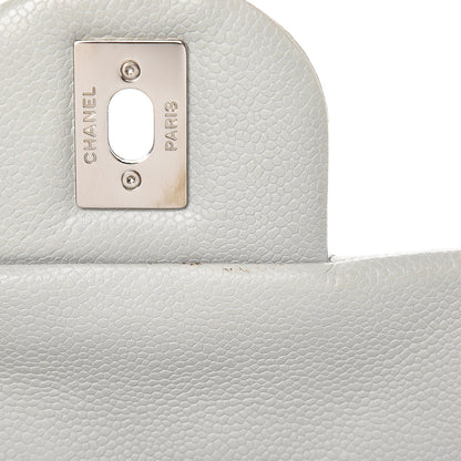 Chanel Caviar Quilted Maxi Single Flap Light Grey 10 of 12