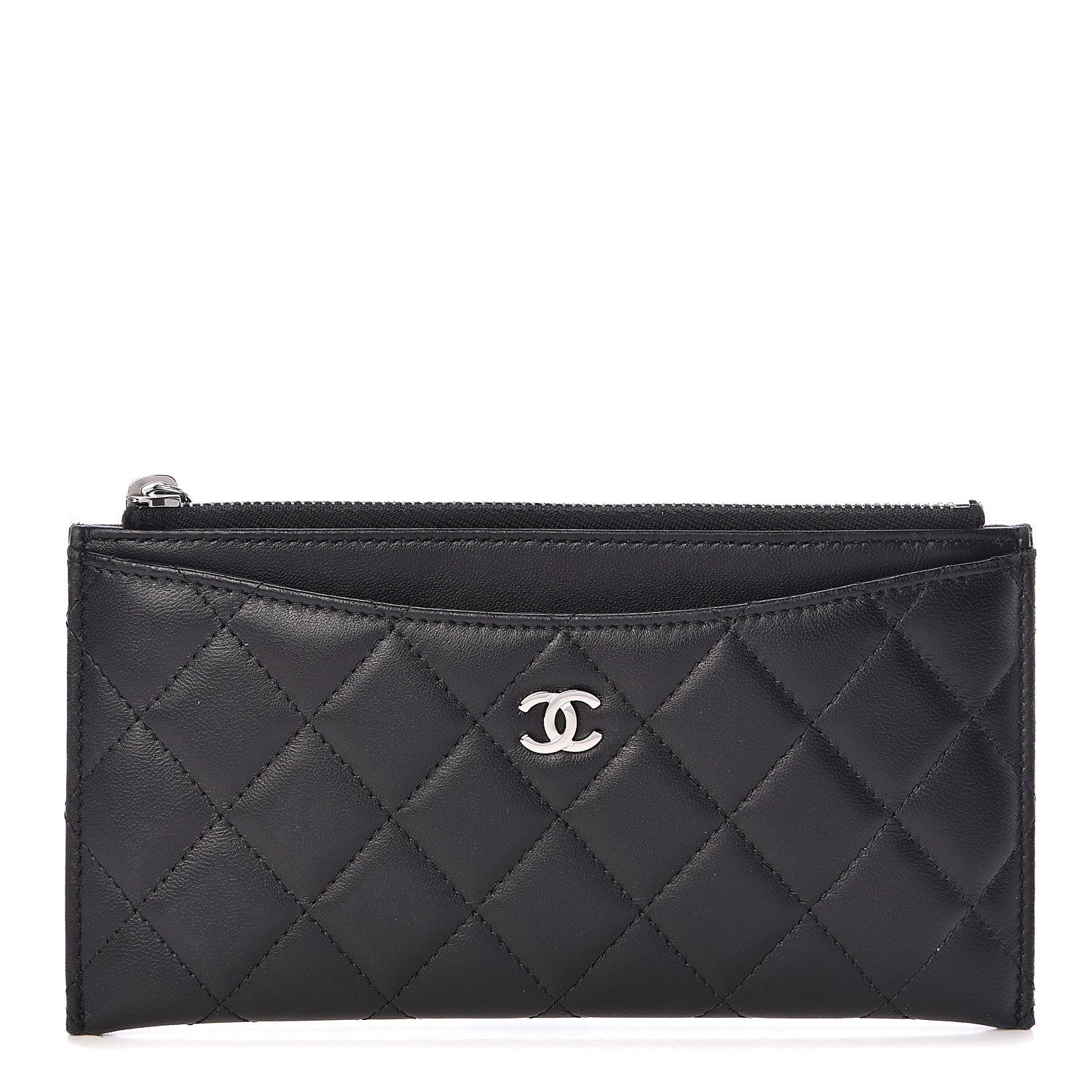 Chanel Lambskin Quilted Classic Zip Pouch Black 1 of 12