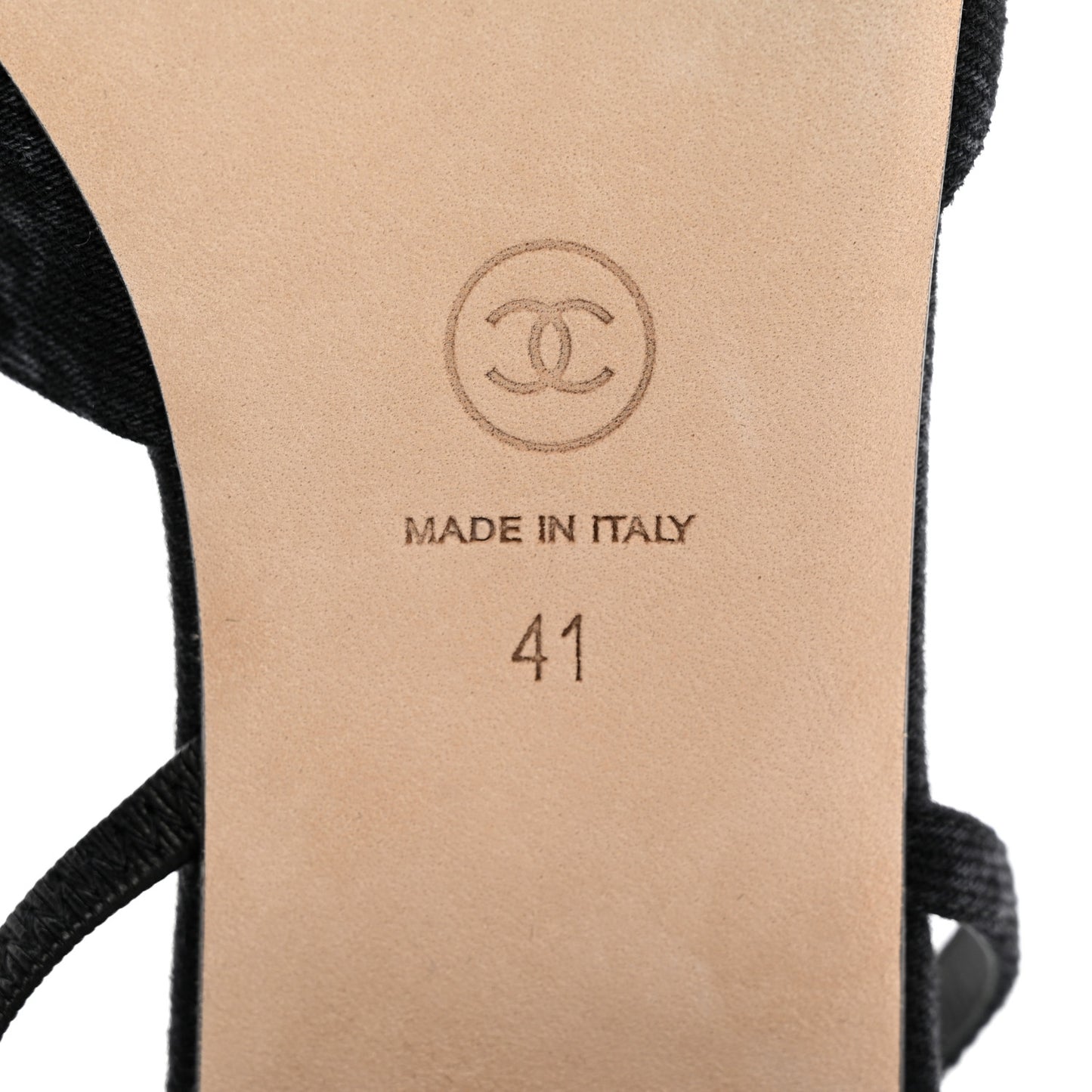 Denim Cap Toe CC Slingback Flats 41 Charcoal Black