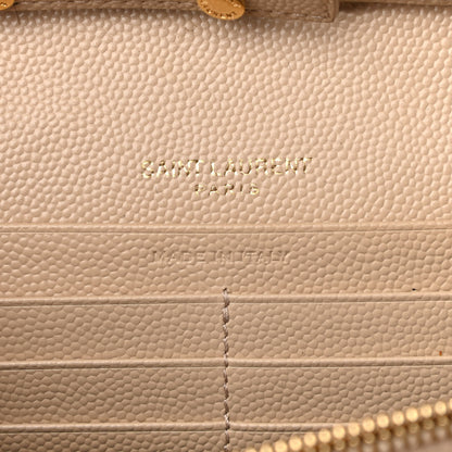 Saint Laurent Grain De Poudre Matelasse Chevron Monogram Chain Wallet Nude Powder 10 of 20