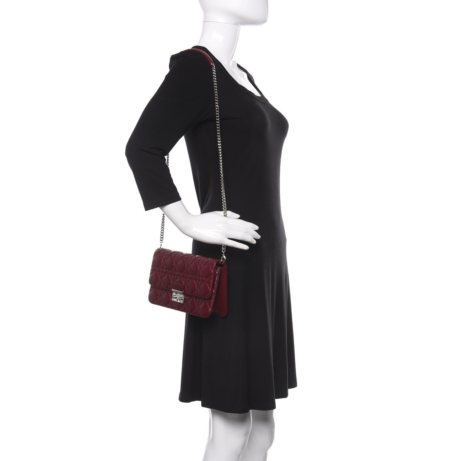 Christian Dior Lambskin Cannage Miss Dior Promenade Pouch Plum 2 of 8