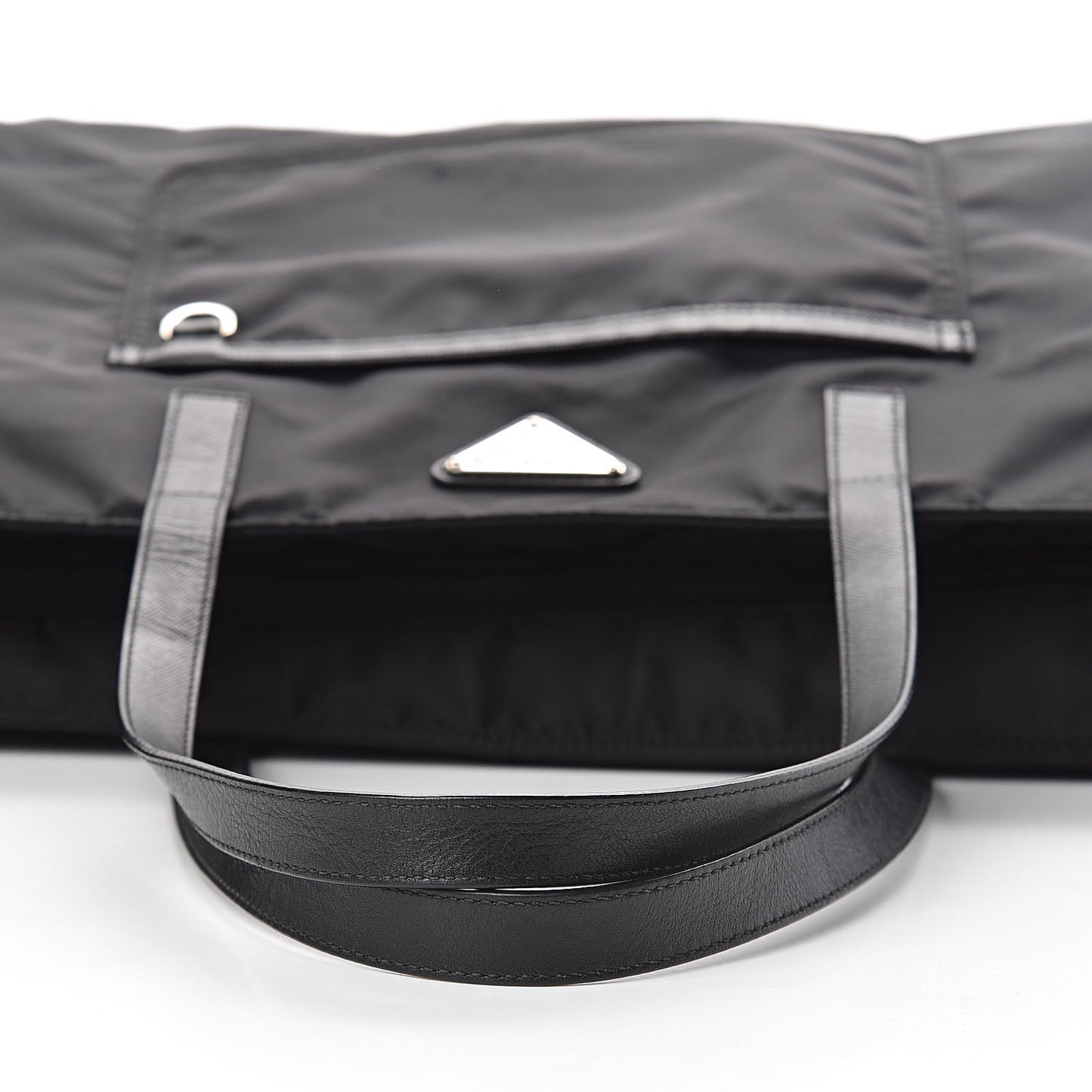 Saffiano Tessuto Nylon Shopping Tote Black