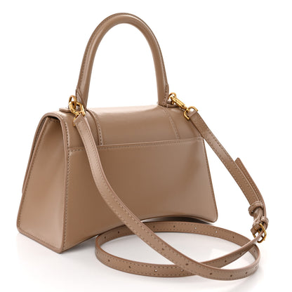 Balenciaga Shiny Box Calfskin Small Hourglass Top Handle Bag Sand 3 of 9
