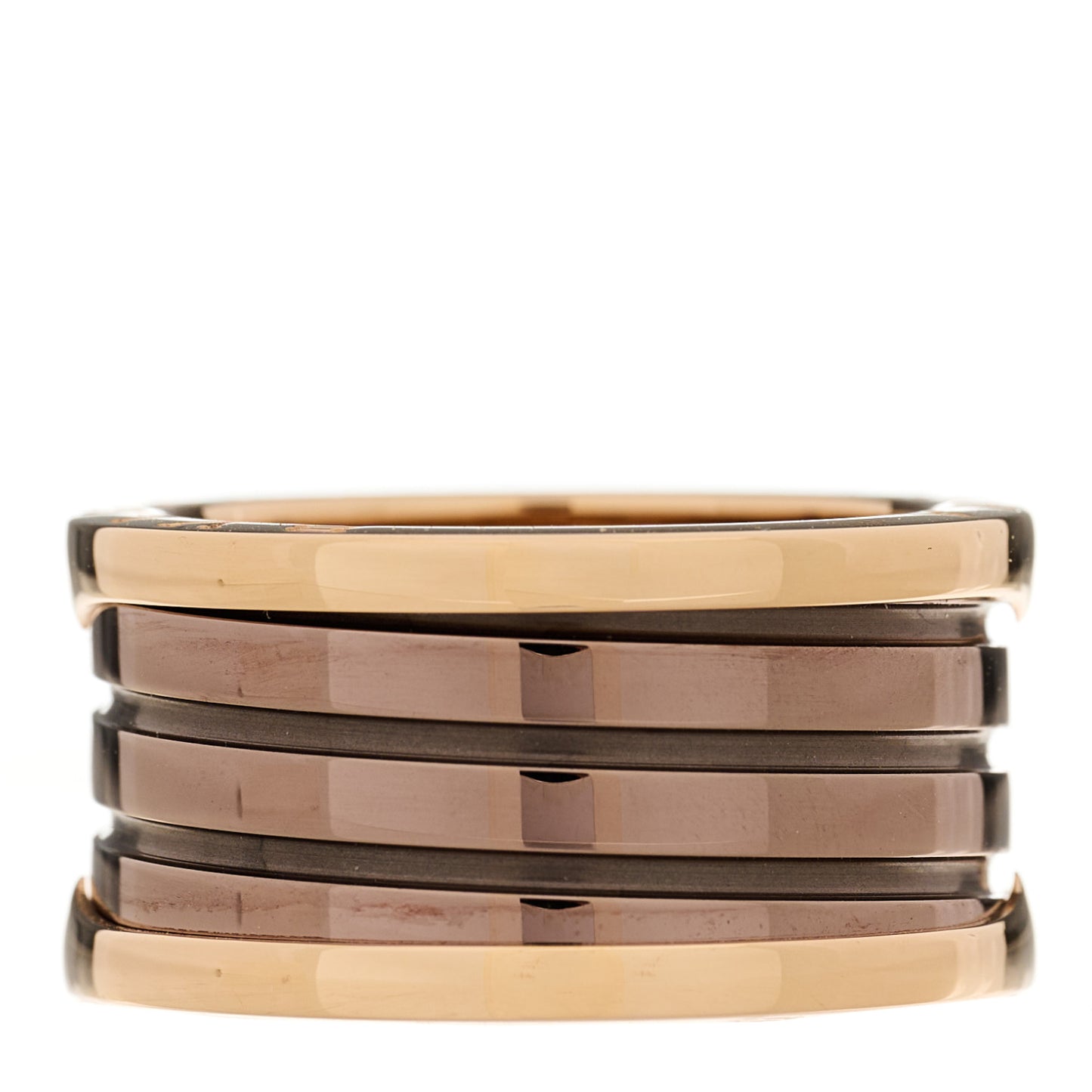 18K Rose Gold Bronze Cermet B.Zero1 Roma Four-Band Ring 59 8.75