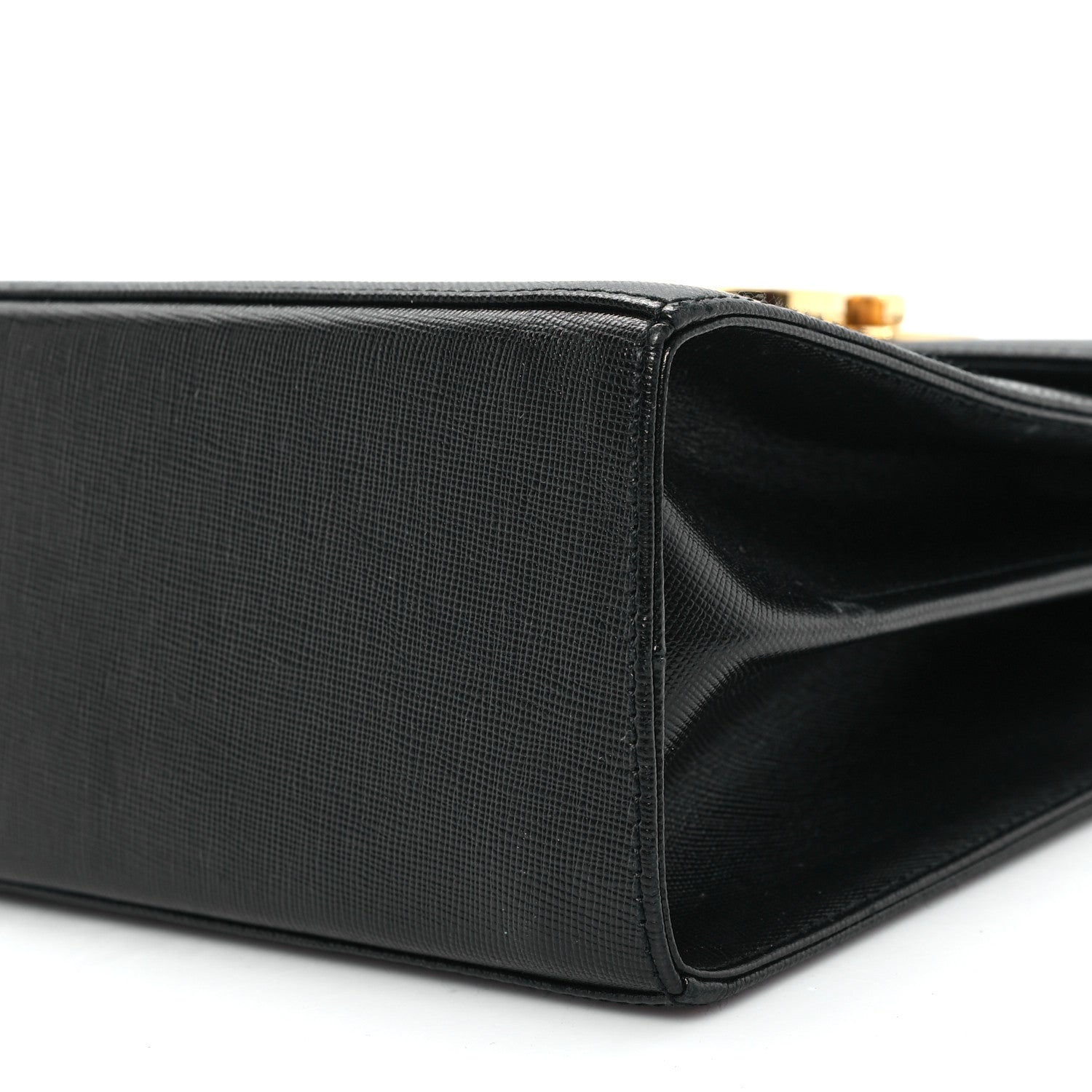 Salvatore Ferragamo Hammered Calfskin Small Iconic Top Handle Bag Black 10 of 12