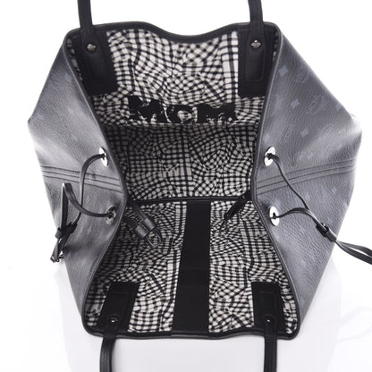 MCM Visetos Large Liz Reversible Shopper Tote Black 10 of 16