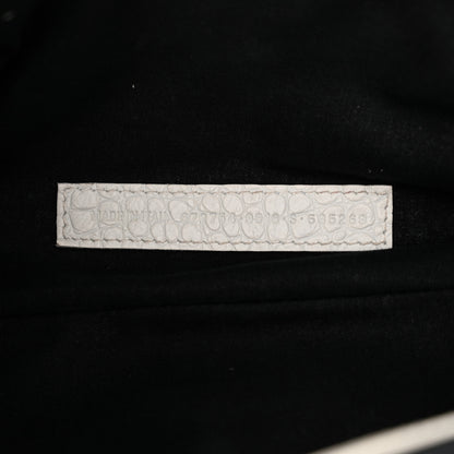 Balenciaga Extra Supple Calfskin Crocodile Embossed Medium Le Cagole Shoulder Bag White 8 of 18