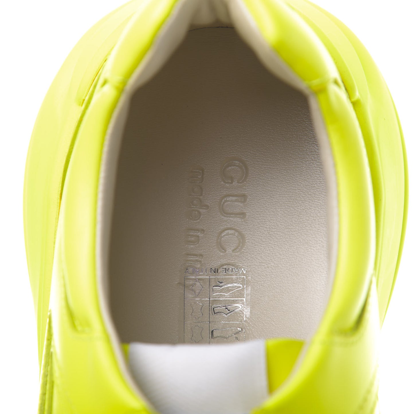 Calfskin Mens Rhyton Sneakers 11 Yellow Fluo