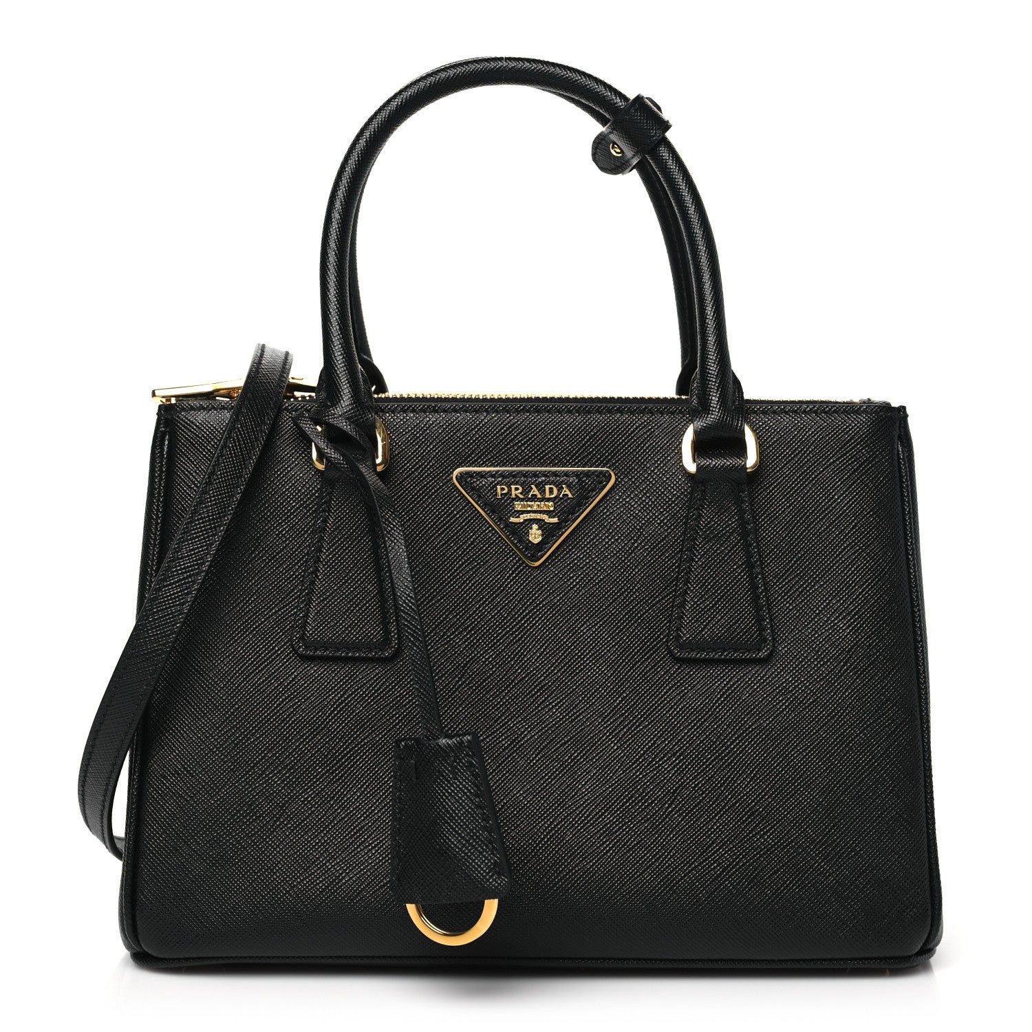 Prada Saffiano Small Galleria Double Zip Tote Black 1 of 10
