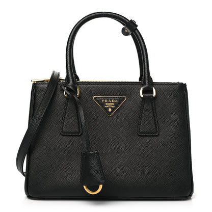 Prada Saffiano Small Galleria Double Zip Tote Black 1 of 10