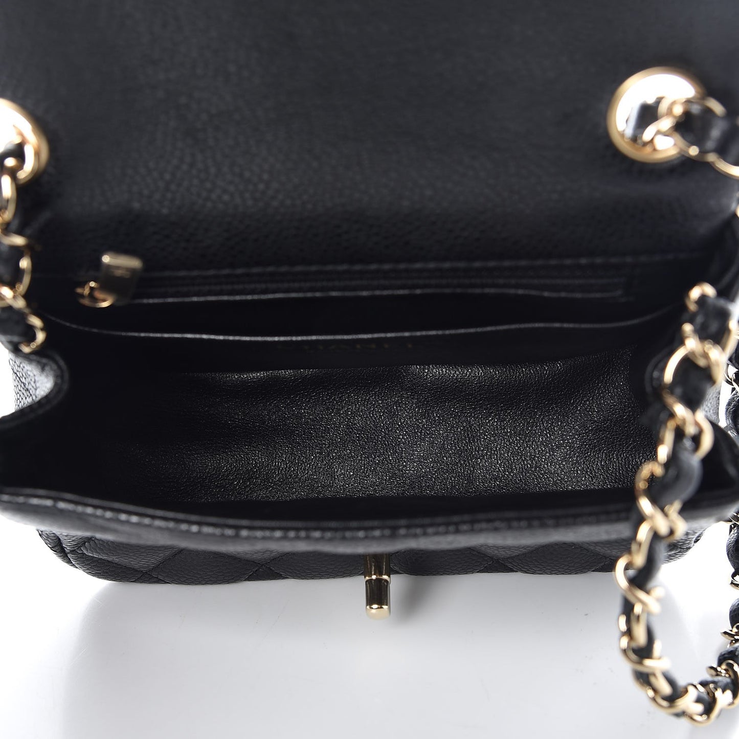 Caviar Quilted Mini Square Flap Black