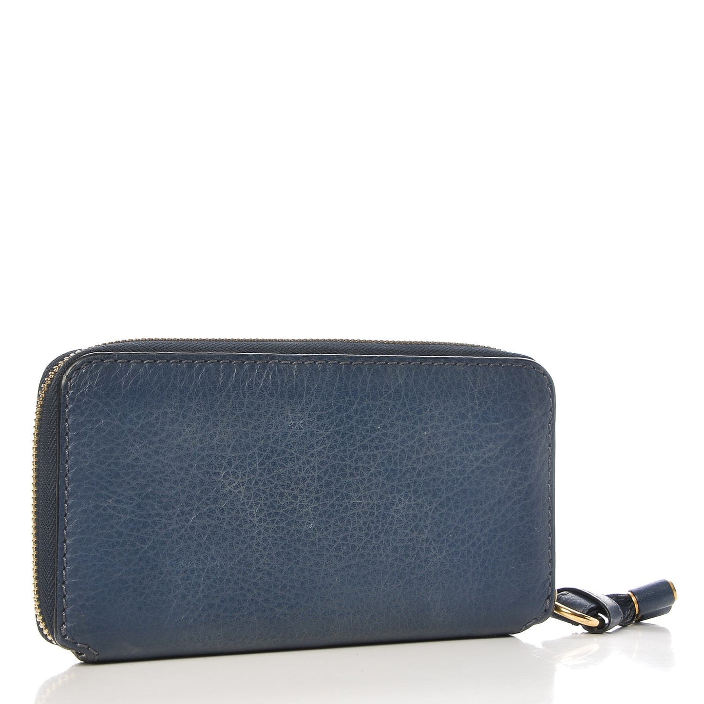 Grained Calfskin Marcie Long Zip Around Wallet Royal Navy
