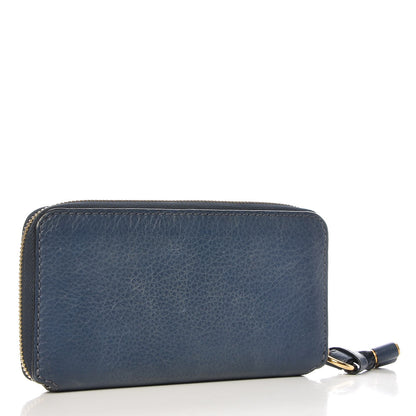 Chloe Grained Calfskin Marcie Long Zip Around Wallet Royal Navy 3 of 6