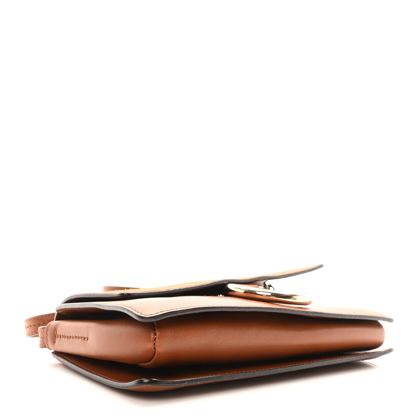 Suede Calfskin Small Faye Shoulder Bag Tobacco