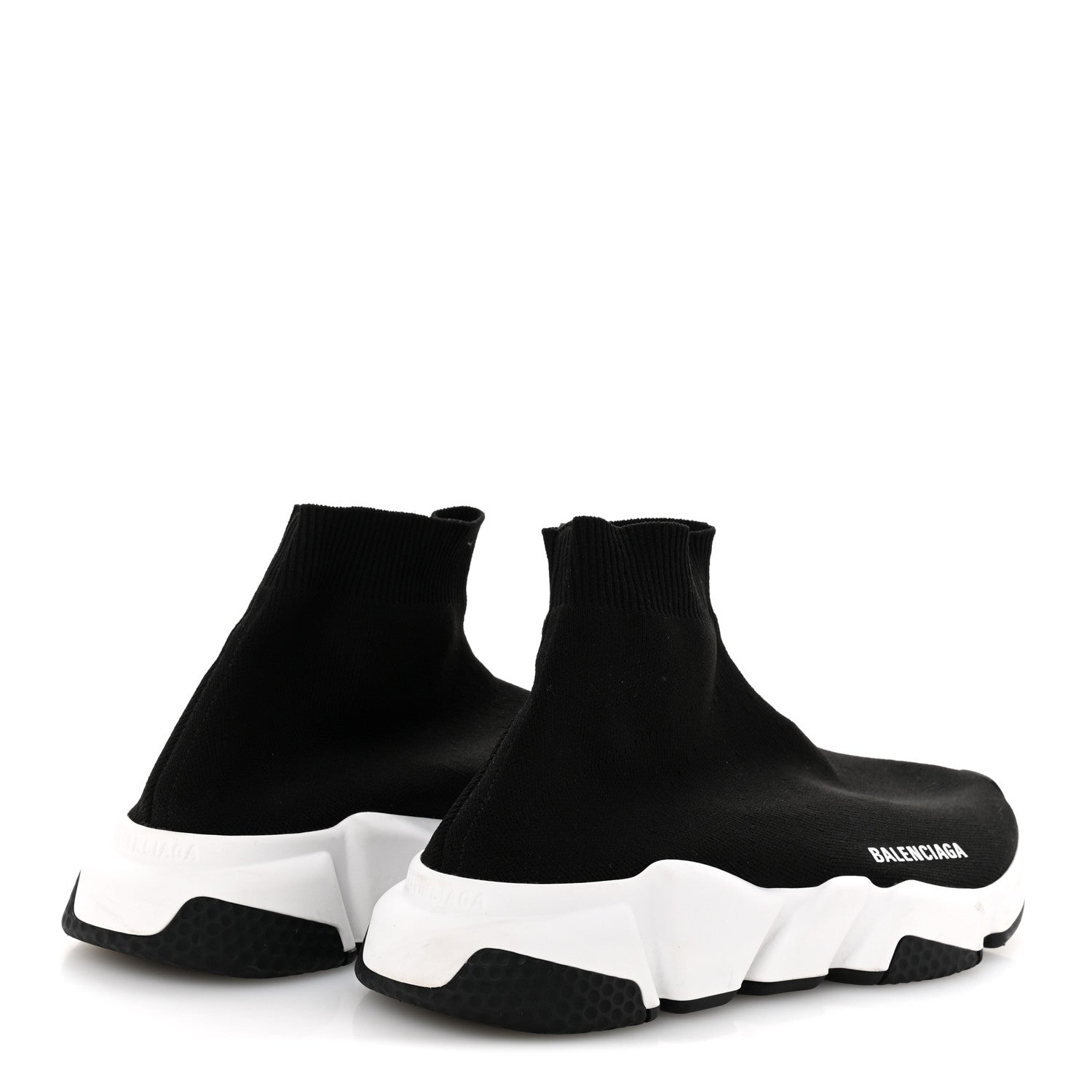 Balenciaga Neoprene Knit Womens Speed Sneakers 39 Black White 5 of 9
