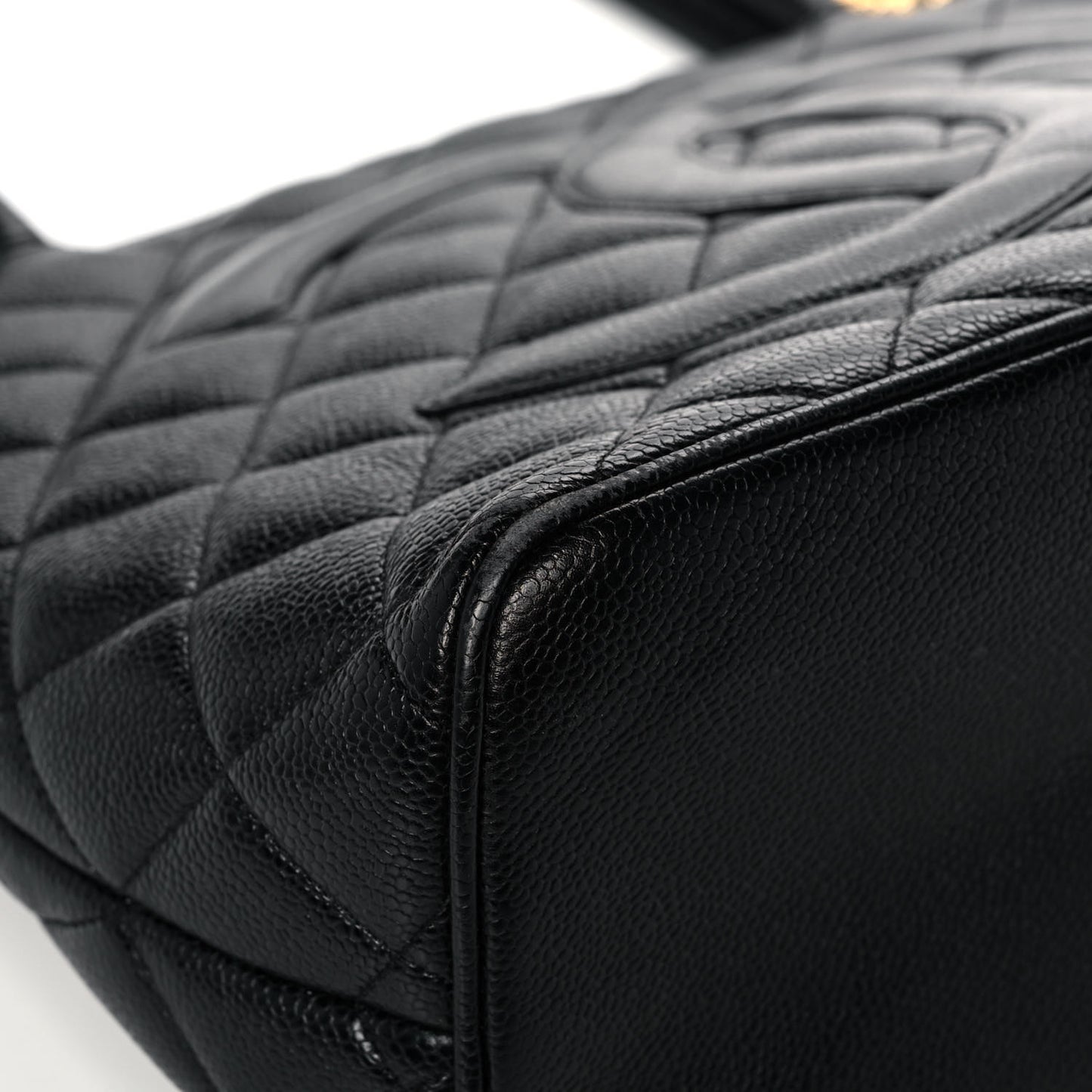Caviar Quilted Medallion Tote Black
