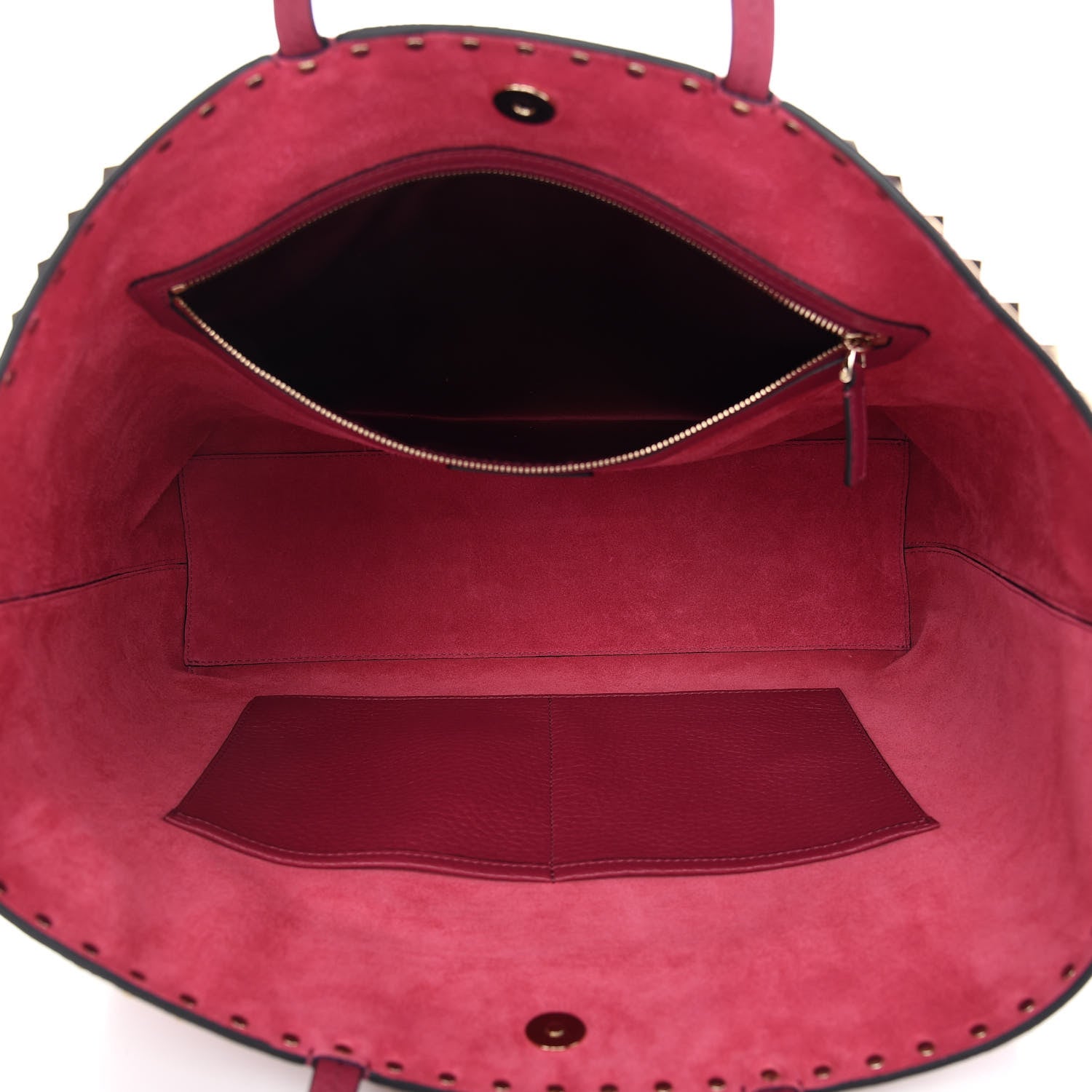 Valentino Garavani Grained Calfskin Rockstud Shoulder Tote Deep Cyclamin 5 of 8