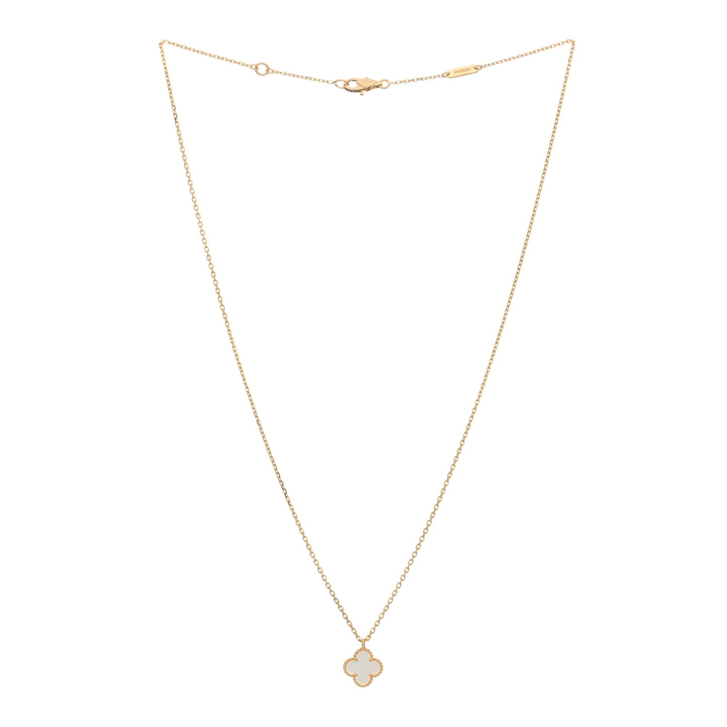 18K Yellow Gold Mother of Pearl Sweet Alhambra Pendant Necklace