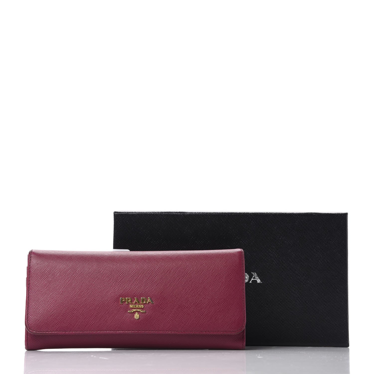 Prada Saffiano Metal Continental Flap Wallet Ametista 8 of 8