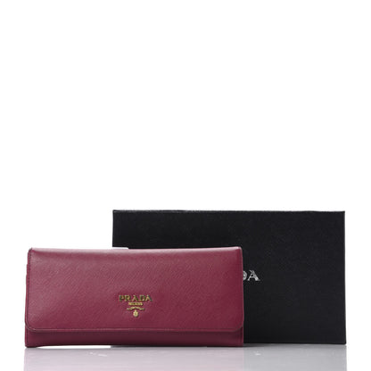 Prada Saffiano Metal Continental Flap Wallet Ametista 8 of 8
