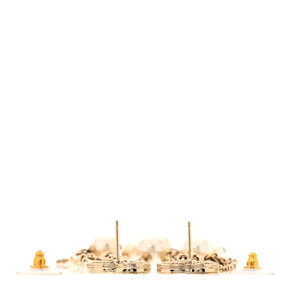 Chanel Pearl CC Multi Chain Drop Earrings Gold 3 of 5