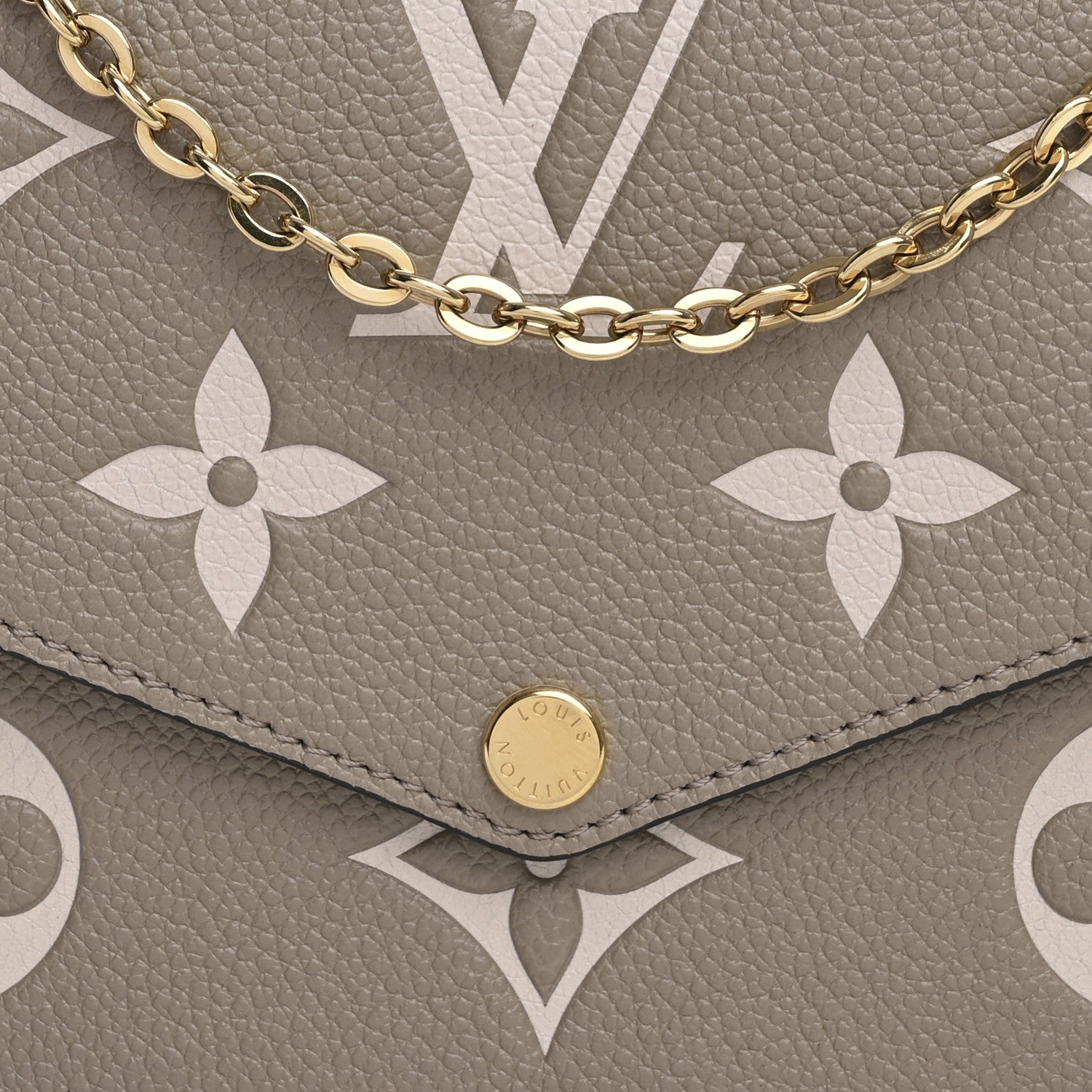 Louis Vuitton Empreinte Monogram Giant Felicie Pochette Tourterelle Creme 9 of 11