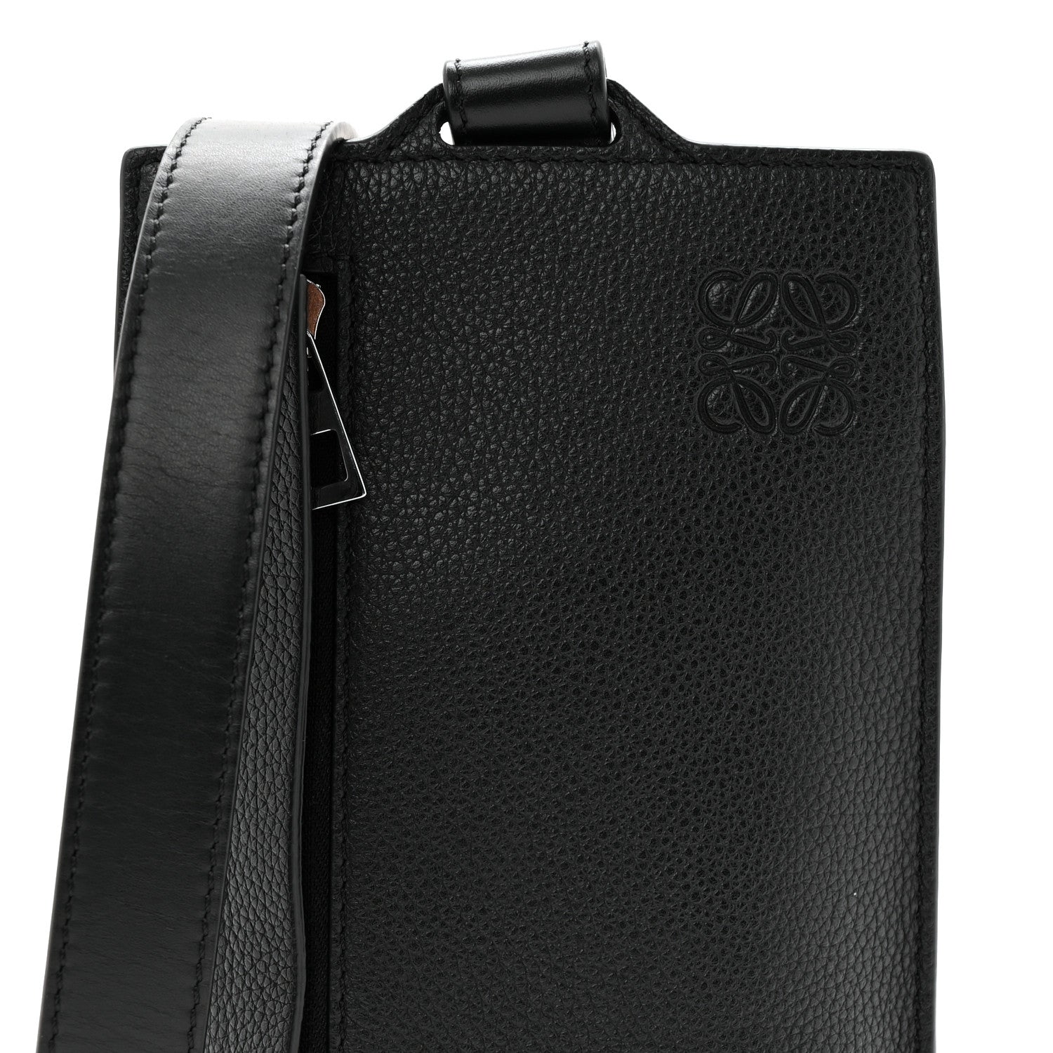 Loewe Soft Grained Calfskin Vertical T-Pocket Crossbody Bag Black 9 of 11