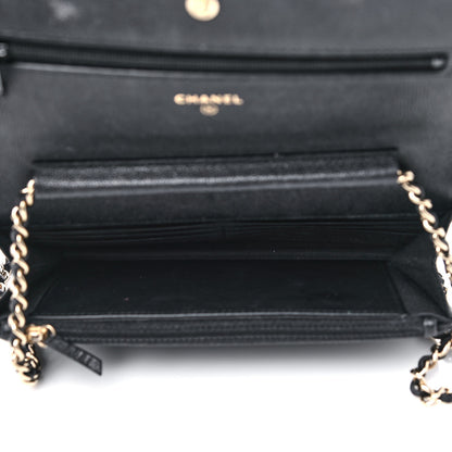 Chanel Caviar Quilted Boy Wallet On Chain WOC Black 5 of 14