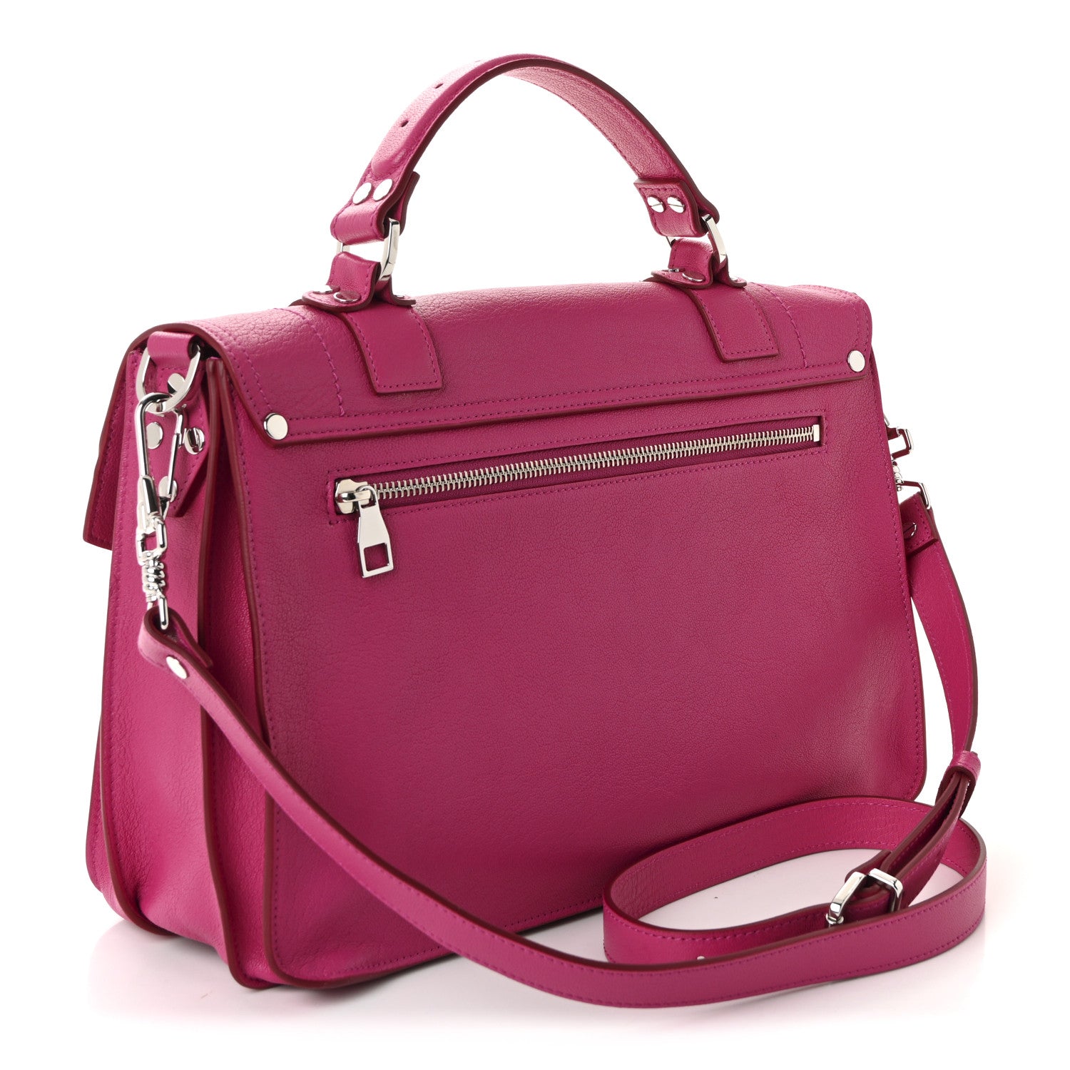 Proenza Schouler Lambskin Medium PS1 Satchel Fuchsia 3 of 9