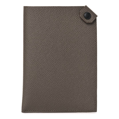 Hermes Epsom Tarmac Dot PM Passport Holder Etain Black 1 of 8