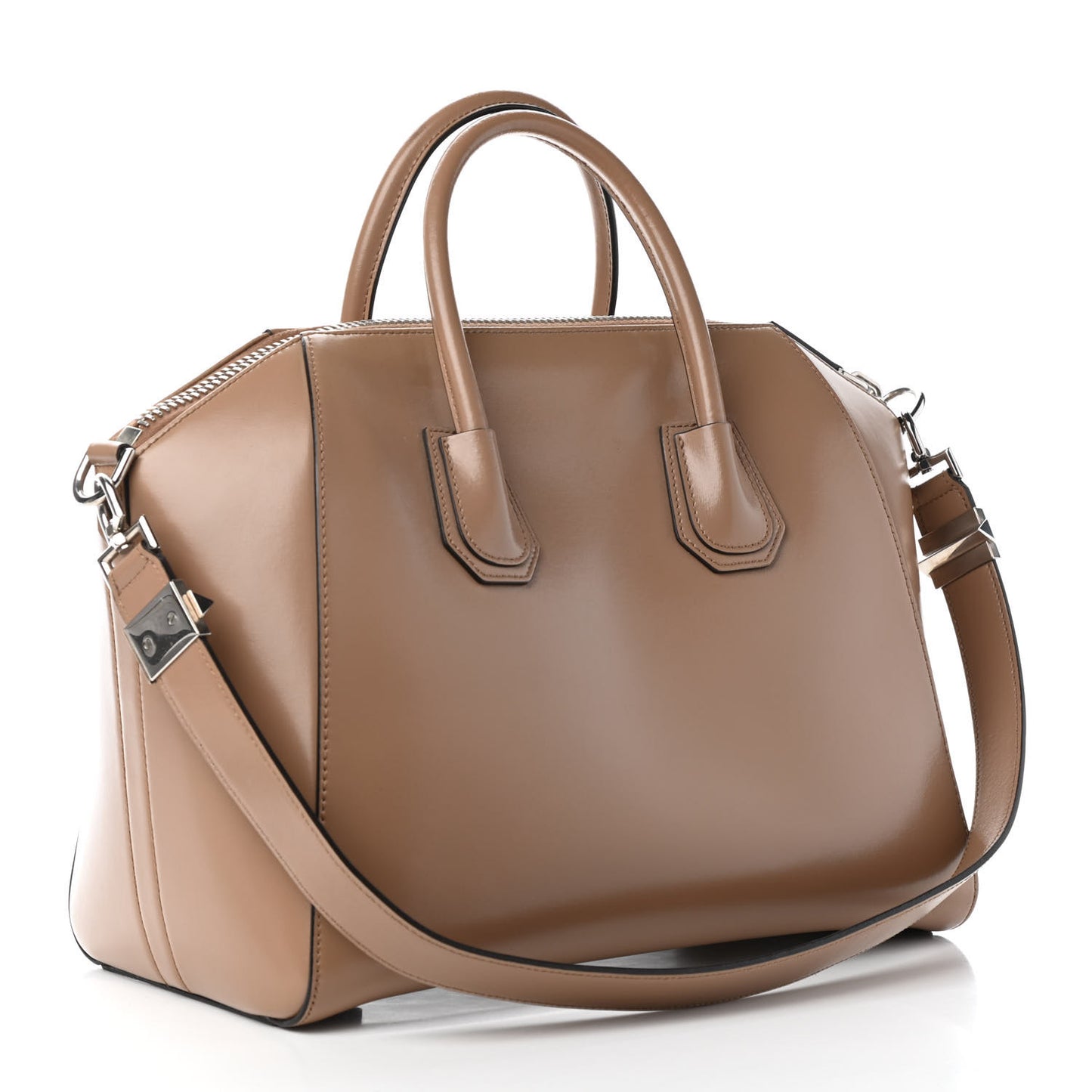Shiny Lord Calfskin Medium Antigona Dark Beige