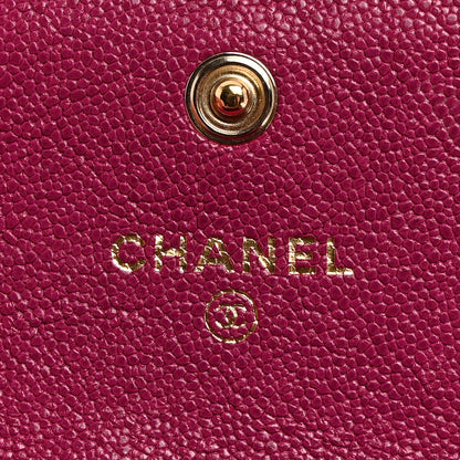 Chanel Caviar Quilted Boy Card Holder Wallet Fuchsia 6 of 8