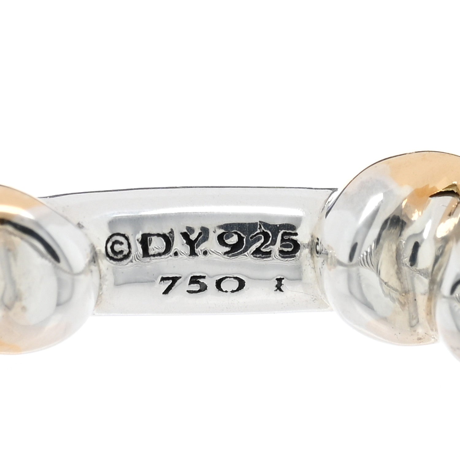 David Yurman Sterling Silver 18K Yellow Gold Diamond Petite Helena Wrap Ring 54 7 4 of 4