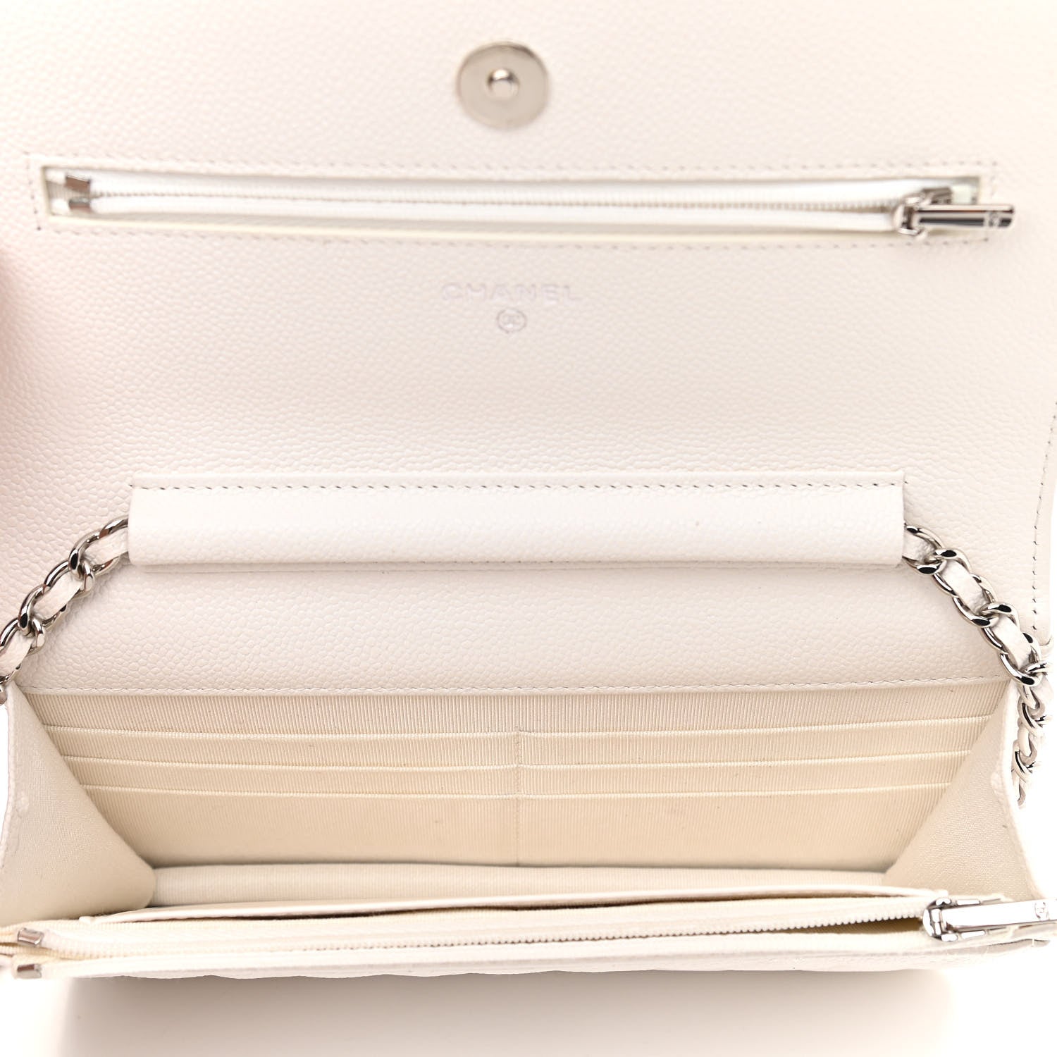 Chanel Caviar Quilted Wallet On Chain WOC White 5 of 14