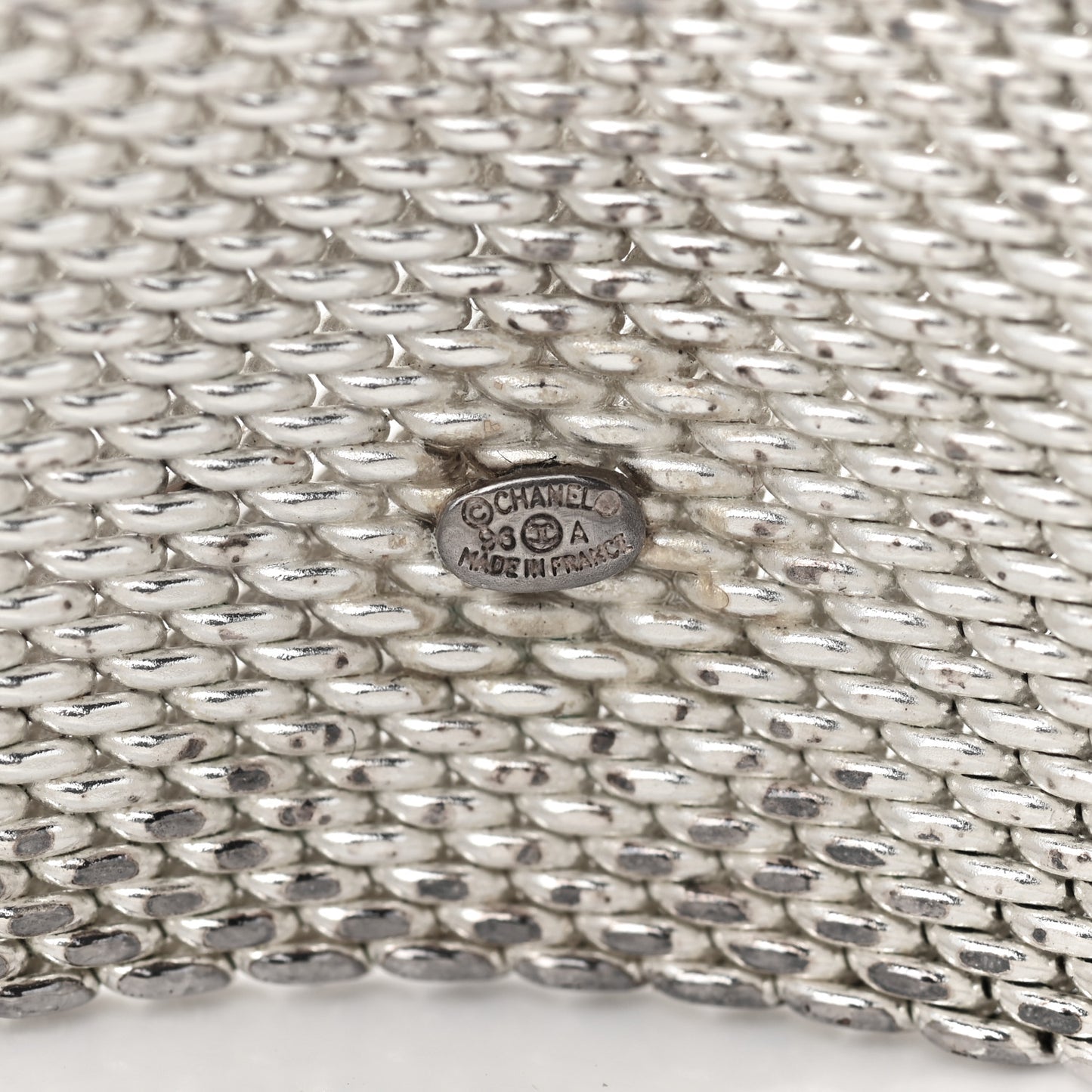 Metal Mesh CC Bracelet Silver