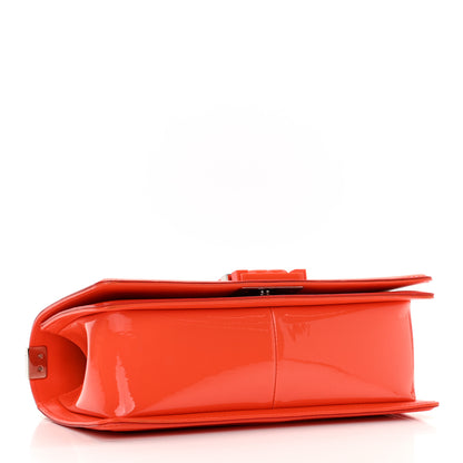 Chanel Patent Calfskin Quilted Medium Plexiglass Boy Flap Orange 4 of 12